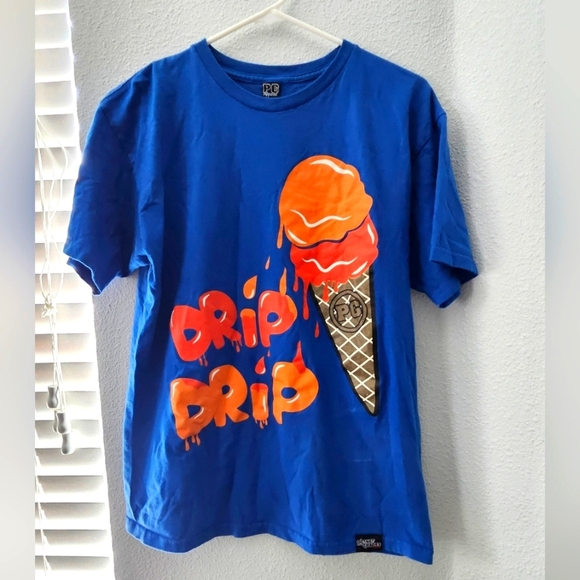 PG Apparel Blue Men's Drip Drip Make It Lit T Shirts Size M. - Picture 1 of 12